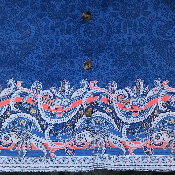 Lands End Blue Geometric Skirt - Picture 2 of 7